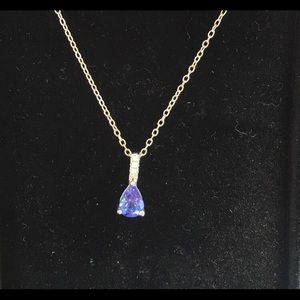 Birthstone and diamond necklace